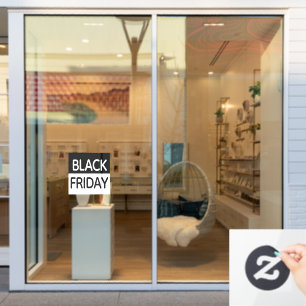 Black Friday - Modern, Minimial Black & White Window Cling