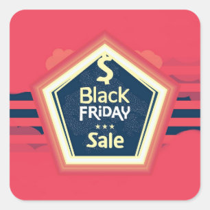 Black Friday Sale Ad Square Sticker