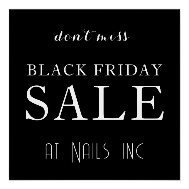 BLACK FRIDAY SALE BLACK WHITE MINIMAL RETAIL POSTER (Front)