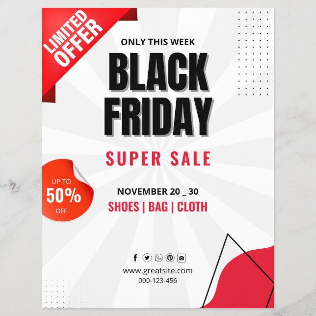 Black Friday Sale Flyer, Business Sale Poster Flyer (Front)