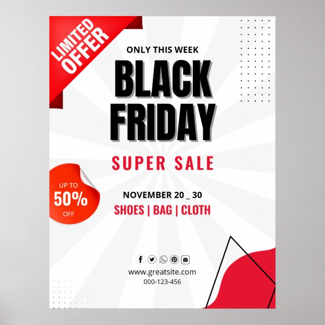 Black Friday Sale Flyer, Poster de vente d'entrepr (Devant)
