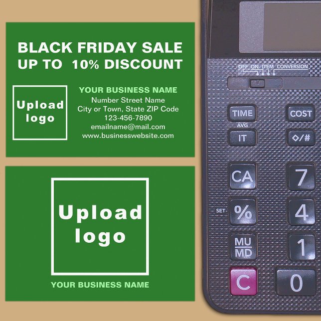 Black Friday Sale on Green Enclosure Card (Front and back of the enclosure card)