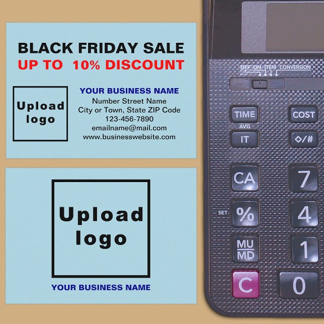 Black Friday Sale on Light Blue Enclosure Card (Front and back of the enclosure card)