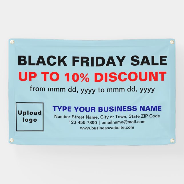 Black Friday Sale on Light Blue Rectangle Banner (Horizontal)