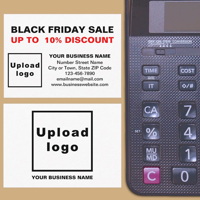 Black Friday Sale on White Enclosure Card (Front and back of the enclosure card)