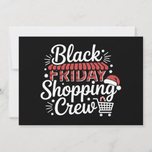 Black Friday Shopping Crew Christmas Santa Hat Invitation