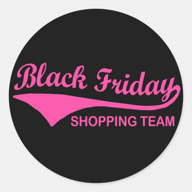 Black Friday Shopping Team Classic Round Sticker (Front)