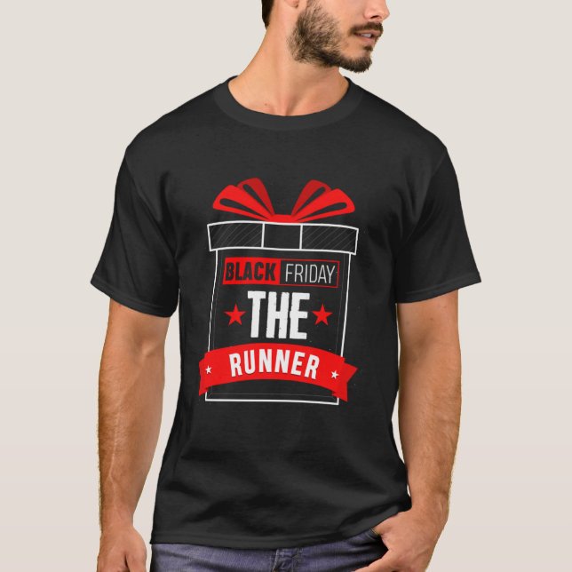 Black Friday Shopping Team Runner Matching Couples T-Shirt (Front)