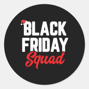 Black friday squad shopping team family funny chri classic round sticker