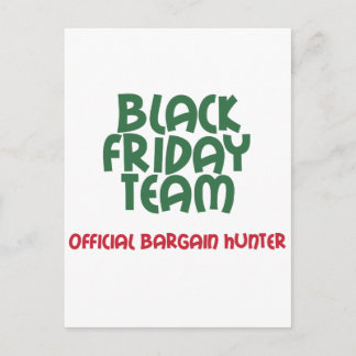 Black Friday Team: Official Bargain Hunter Postcard