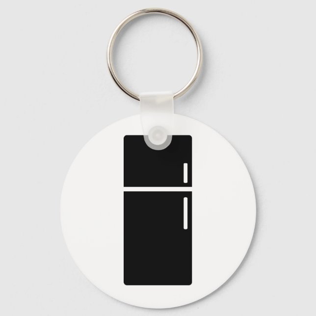 black fridge refrigerator icon keychain (Front)