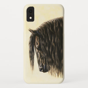 Black Friesian Draught Horse iPhone XR Case