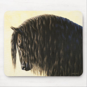 Black Friesian Draught Horse Mouse Pad