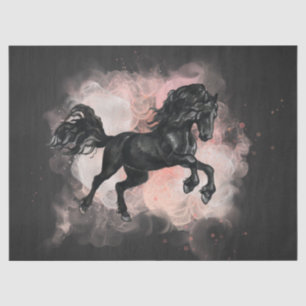 Black Friesian Horse Decoupage Tissue Paper