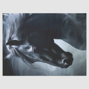 Black Friesian Horse Decoupage Tissue Paper