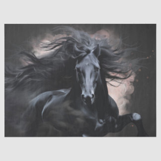 Black Friesian Horse Decoupage Tissue Paper