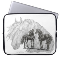 Black Friesian Horses Manes Tails