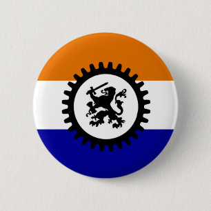Black front orange blank blue 2 inch round button