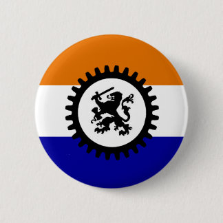 Black front orange blank blue 2 inch round button