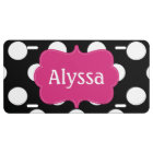 Black Fuchsia Polka Dots Personalized