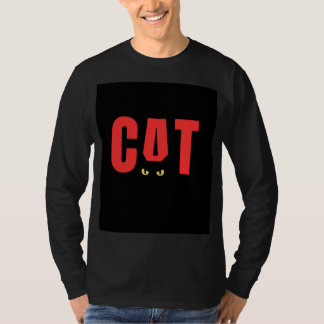 Black Full Seleeve T shirt with Cat Design