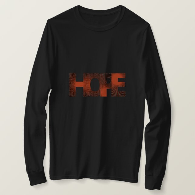 Black full sleeve Tshirt with hope design  (Design Front)