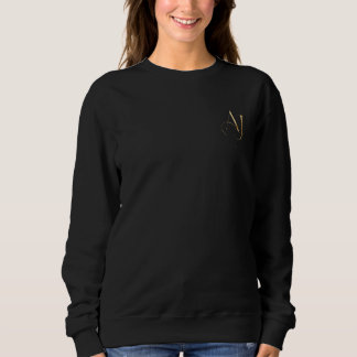 Black full sleeves sweater with AJ golden fonts 