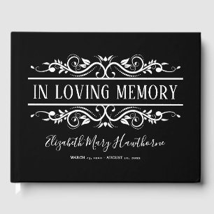 Black Funeral Book of Condolence Memorial