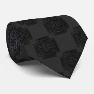 Black Funeral Medallion Tie