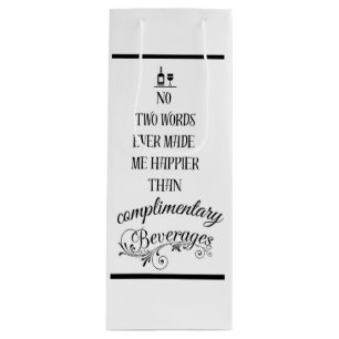 Black funny Cocktail Drinking  gift  Wine Bag