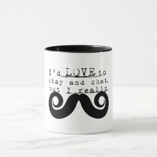 Black Funny Humor I Mustache Mug