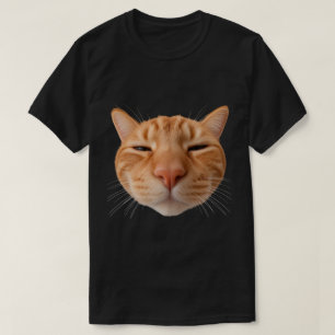 Black Funny Orange Cat T-Shirt