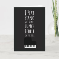 Black Funny Piano Player Cards Pianist Musician 