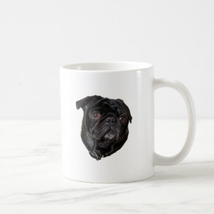 Black Funny Pug Coffee Mug