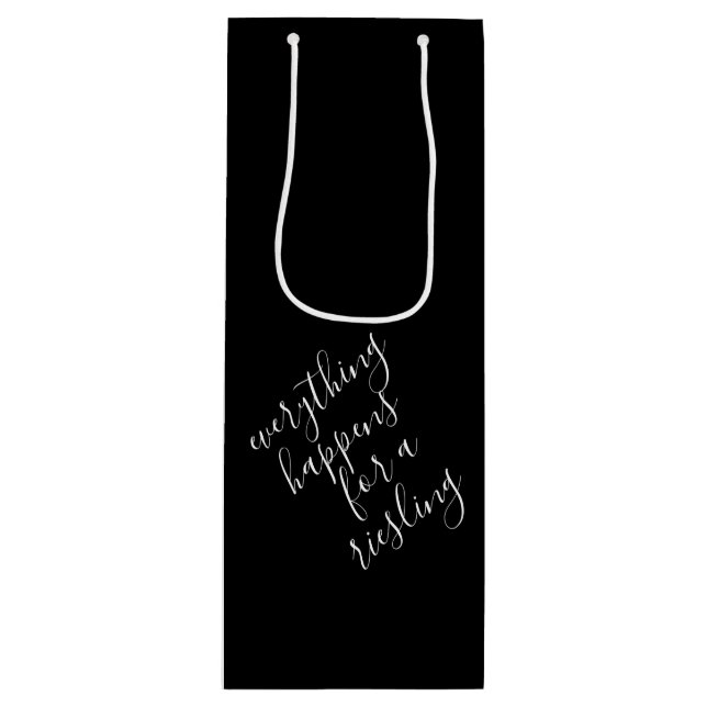 Black Funny Wine Pun Wine Gift Bag (Front)