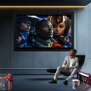 Black Future Poster Throw Blanket