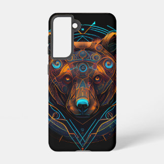 Black Futuristic Neon Bear Samsung Galaxy Case
