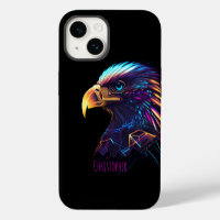 Black Futuristic Neon Eagle