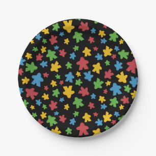 Black Gamer Boardgame Meeple Paper Plate
