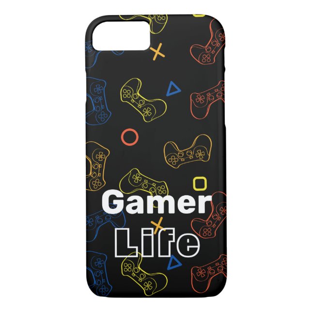 Black Gamer life iPhone case (Back)