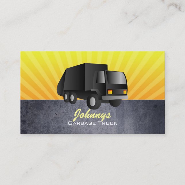 Black Garbage Truck Business Cards (Front)