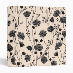 black Garden Flowers Wildflower Spring Meadow Binder