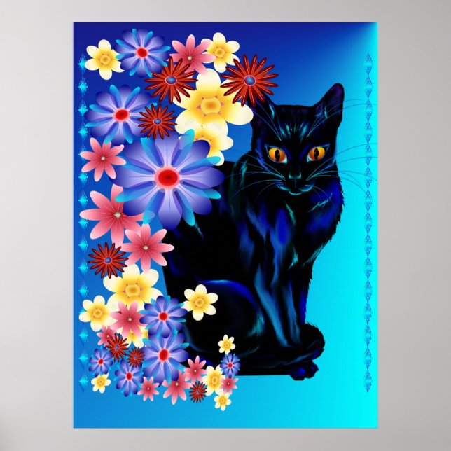 Black Garden Kitty Poster (Front)