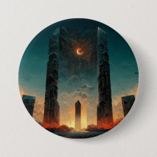 Black Gate Fantasy Sci-Fi Art 3 Inch Round Button