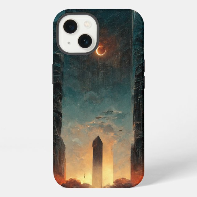Black Gate Fantasy Sci-Fi Art iPhone Case (Back)