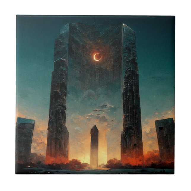 Black Gate Fantasy Sci-Fi Art Tile (Front)