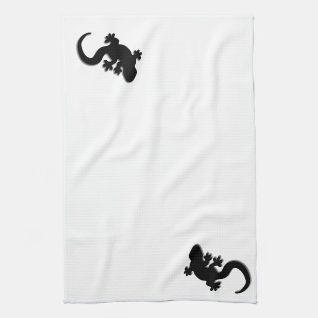 Black Gecko Kitchen Towel (Vertical)