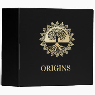 Black Genealogy Binder with Gold Tree