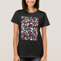 Black Geometric Abstract Pattern Rose Pink White 1