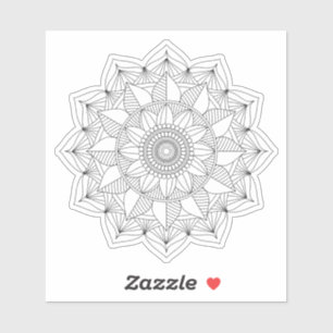 Black Geometric Floral Mandala v1